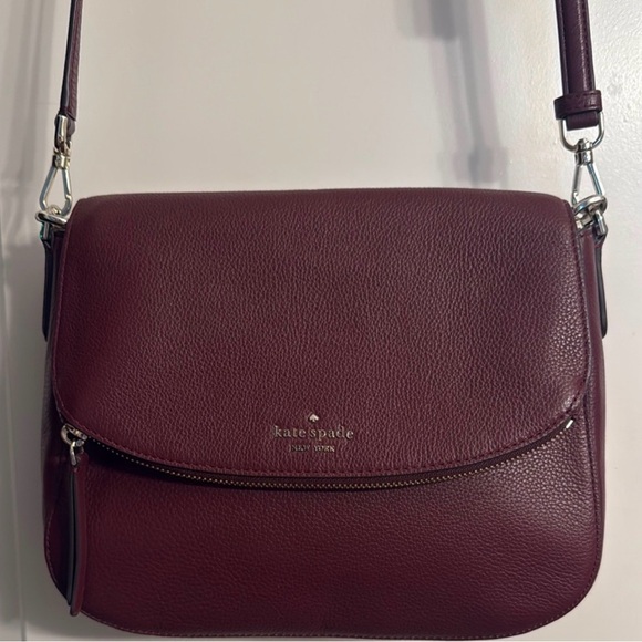 Kate Spade Deep Burgundy Shoulder Bag w/ Crossbody strap. - Picture 2 of 5